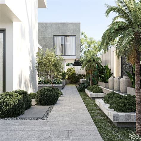 Villa Landscape Design on Behance | Modern backyard landscaping ...