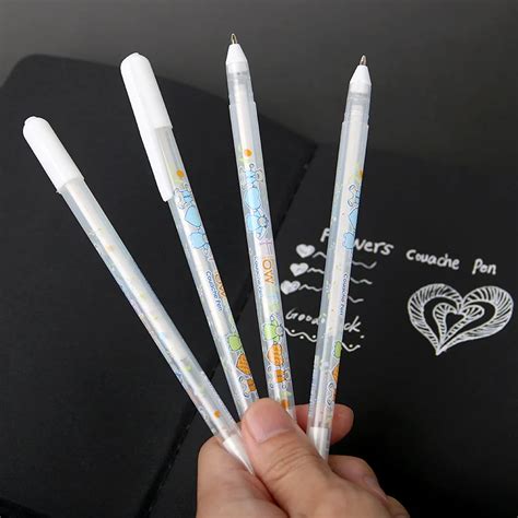 White Ink Color Photo Album Gel Pen Stationery Office Cute Pen 0.8MM ...