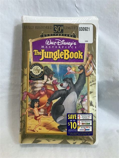 Disney The Jungle Book (VHS, 1997, 30th Anniversary Limited Edition ...