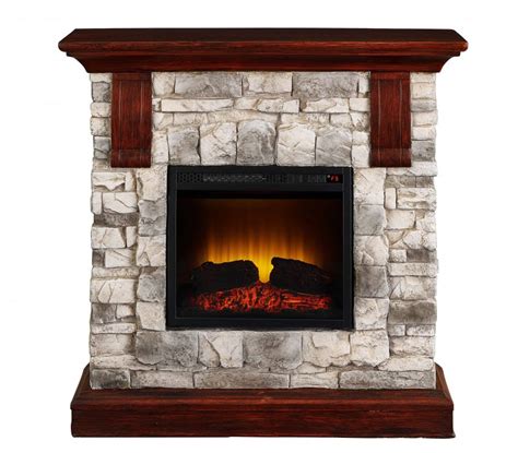 Bold Flame 40 inch Faux Stone Electric Fireplace in Tan/Grey ...