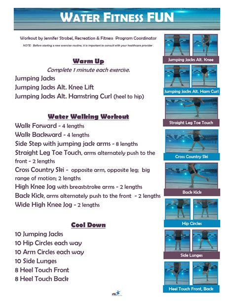 Printable Water Aerobic Exercise Routine