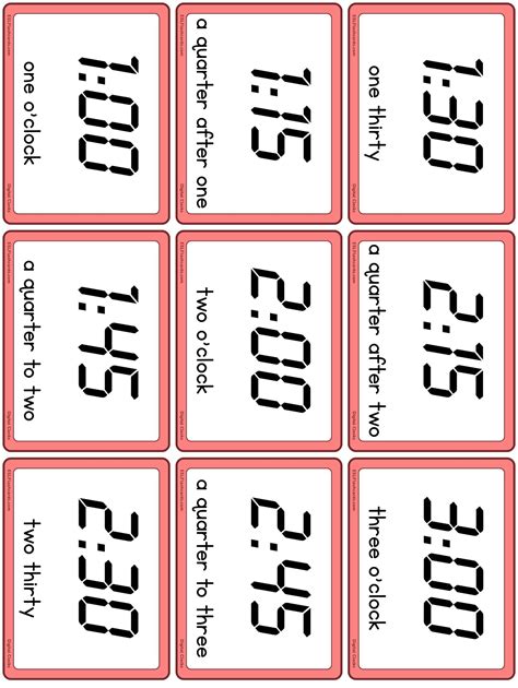 Digital Clocks – ESL Flashcards