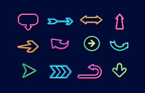 Arrow Neon Icon Pack 2539583 Vector Art at Vecteezy