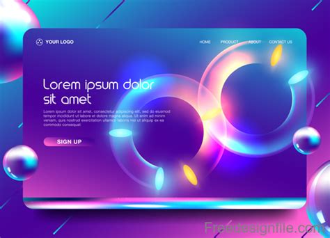 Abstract colorful website background template vector 02 free download