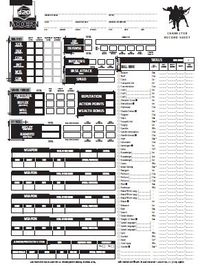 d20 Modern Character Sheet | EN World | Dungeons & Dragons | Tabletop ...