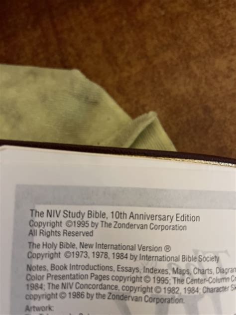 The NIV Study Bible Red Letter 1995 10th Anniversary Edition Gen. Lthr ...