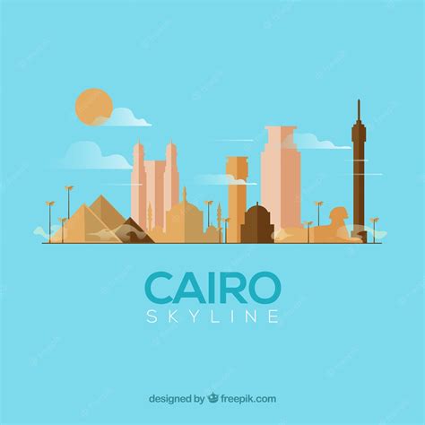 Free Vector | Elegant cairo skyline with flat design