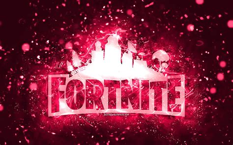 3840x2160px, 4K free download | Fortnite pink logo pink neon lights ...