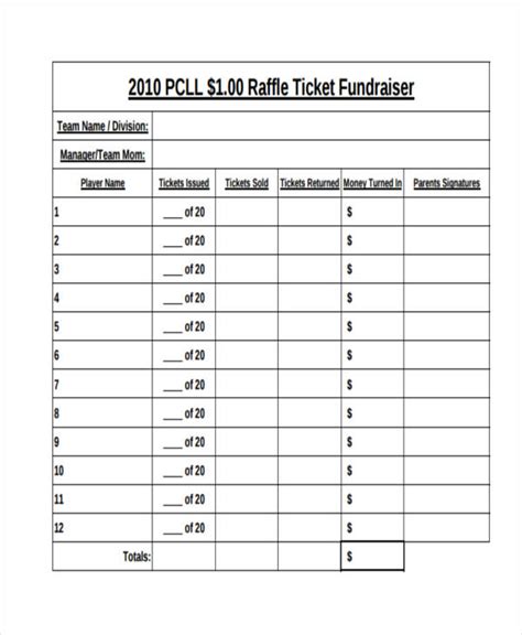 Numbered Raffle Ticket Template | PDF Template