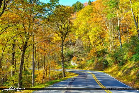 North Carolina Blue Ridge Parkway Road Fall Colors | Royal Stock Photo