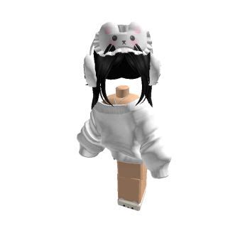 a person in a white outfit with a cat on their head and hair sticking out