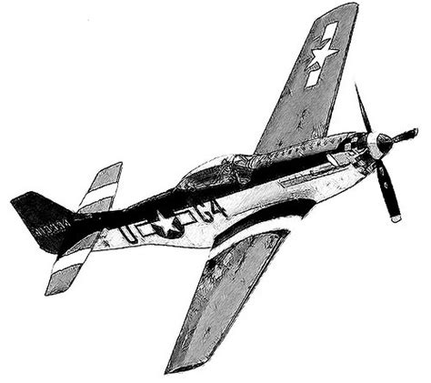 P 51 Mustang Sketch at PaintingValley.com | Explore collection of P 51 ...