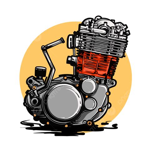 Cool Motorcycle Engine Illustration Image, Motorcycle Engine ...