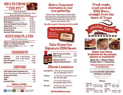 Hickory River Smokehouse menu in Urbana, Illinois, USA