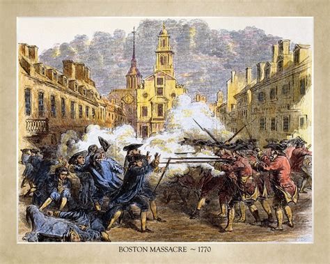 Boston Massacre of 1770 18x24 Print From Hand-colored - Etsy