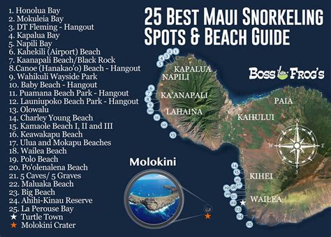 Maui Snorkeling Beach Map facebook share - Boss Frog's Snorkel, Bike ...