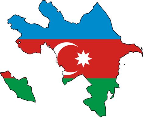 Azerbaijan Flag Map - Azerbaijan • mappery