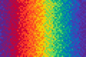 Sewing fabric with Pixel rainbow background Seamless pattern - CottonBee