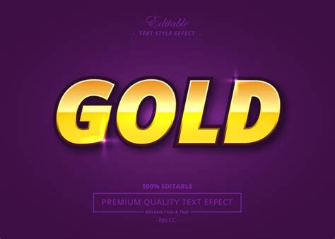 Premium Vector | GOLD EDITABLE VECTOR TEXT EFFECT