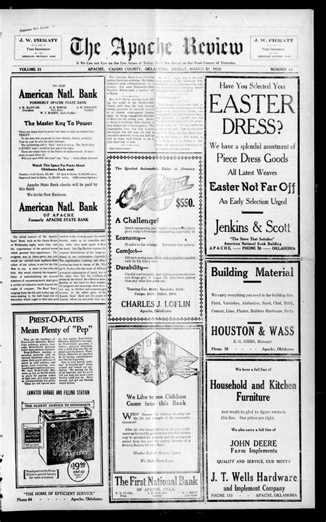 The Apache Review (Apache, Okla.), Vol. 21, No. 32, Ed. 1 Friday, March ...