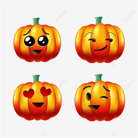 Pumpkins Halloween Vector PNG Images, Creative Halloween Emoji Pumpkin ...