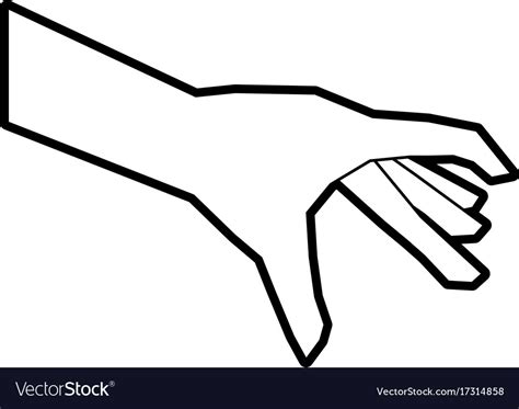 Open hand in pick position icon image Royalty Free Vector