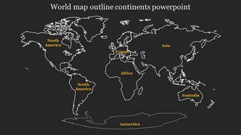 World Map Outline Continents PowerPoint and Google Slides | World map ...