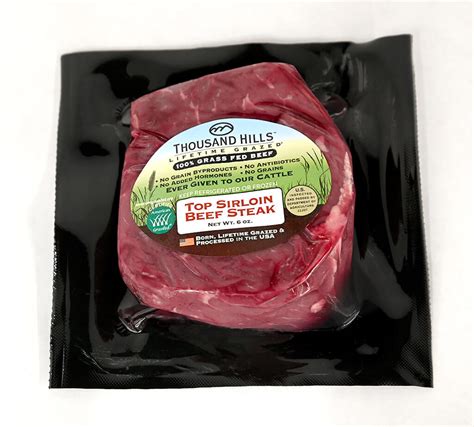 Grass Fed Beef Top Sirloin Steak 6 oz – Thousand Hills Lifetime Grazed