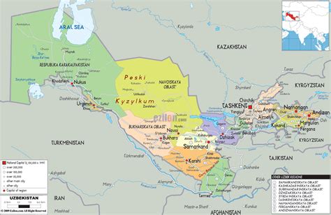 Political Map of Uzbekistan - Ezilon Maps