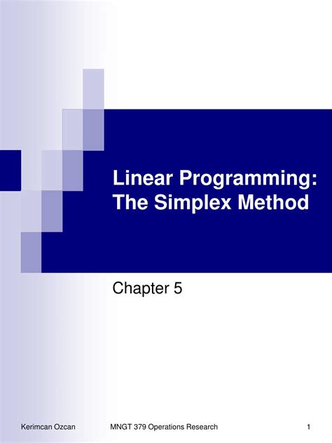 PPT - Linear Programming: The Simplex Method PowerPoint Presentation ...