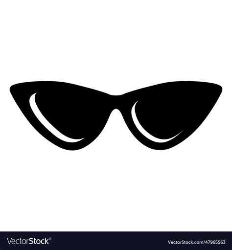 Cat eye sunglasses silhouette Royalty Free Vector Image