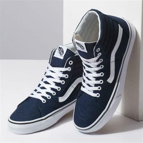 Vans - Vans SK8 Hi Canvas Dress Blues/True White Men's Classic Skate ...