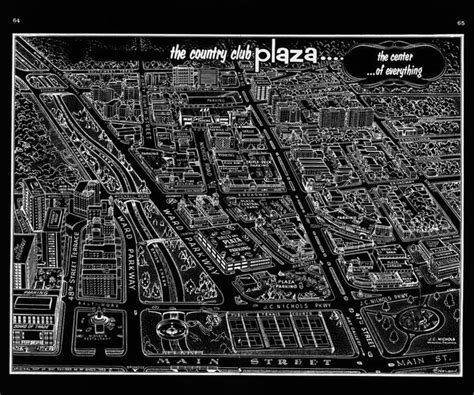 Country Club Plaza Vintage Map Black Negative Vintage Kansas City ...