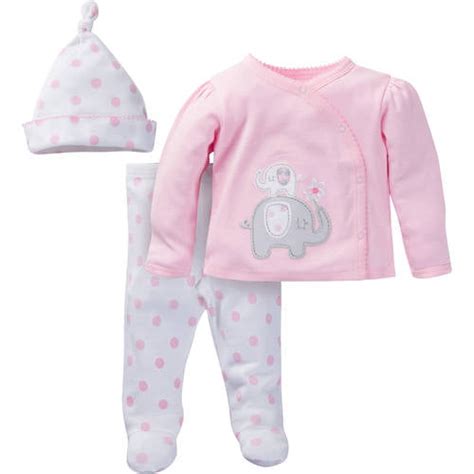 Gerber - Gerber Newborn Baby Girl Take-Me-Home Outfit Set, 3-Piece ...