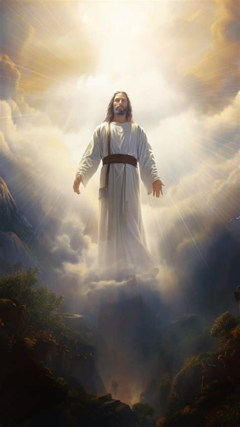 Jesus Christ Standing in Heaven light sky and clouds God 26345915 Stock ...