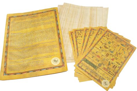 Set 10 Egyptian Papyrus Paper 6x8 Inch (15x20 cm) - Ancient Alphabets ...