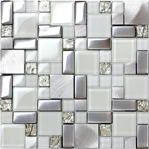 Crystal White Glass Mosaic Tile Backsplash SSMT104 Silver - Etsy