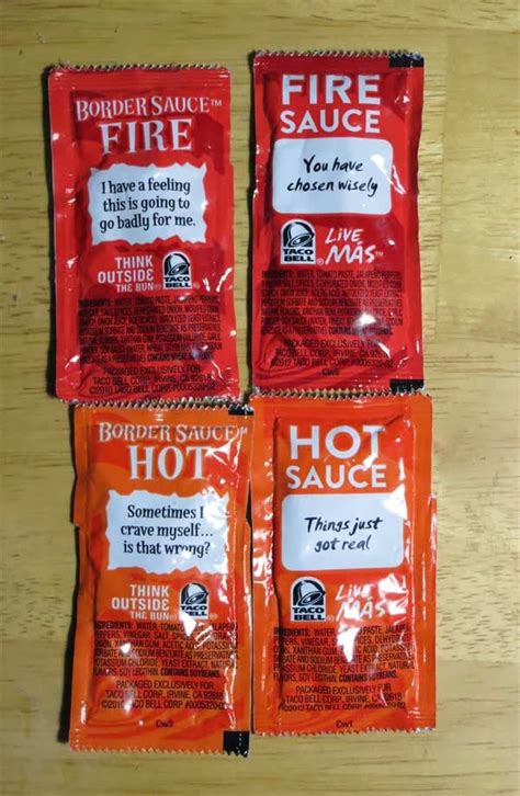 The ZehnKatzen Times: [design] New Typography On Taco Bell's Sauce Packets