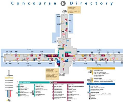 Atlanta airport terminal E map - Ontheworldmap.com