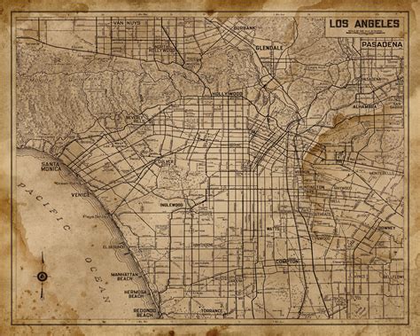 Vintage Los Angeles Map : Old Los Angeles Map Print Circa 1930 | Etsy