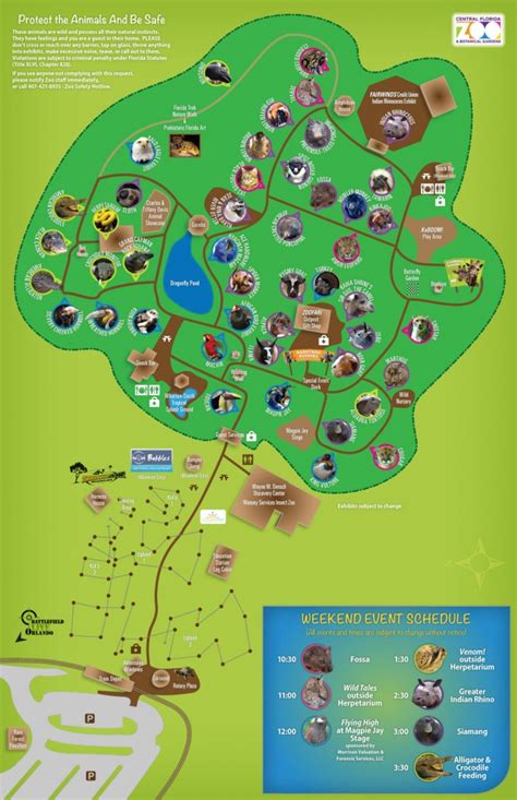 Central Florida Zoo Map - Printable Maps