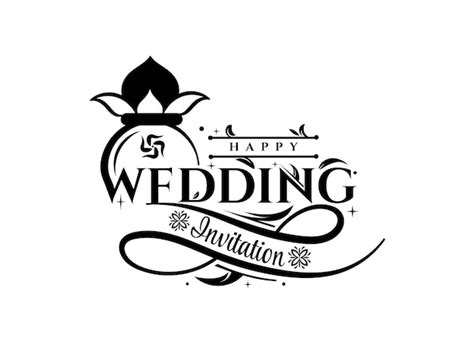 Premium Vector | Wedding invitation logo with kalash for hindu marriage