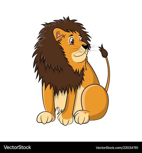 Lion cartoon drawing Royalty Free Vector Image