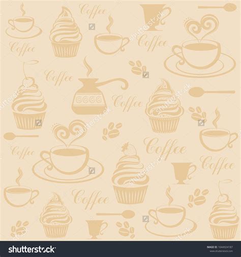 Seamless Coffee Wallpaper Vintage Restaurant Menu Stock Vector (Royalty ...