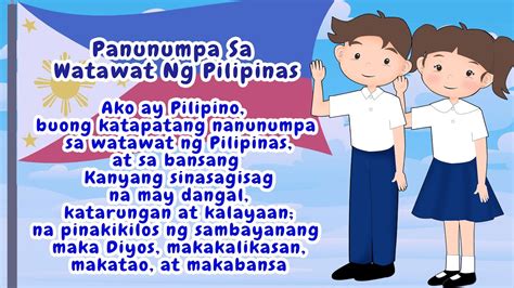 Panunumpa Sa Watawat Ng Pilipinas — The Pledge Of Allegiance To The ...