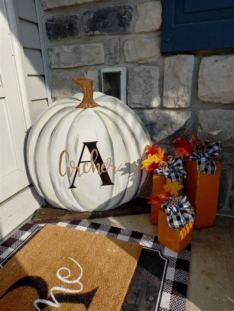 Wood Pumpkins Fall Decor Rustic Pumpkins Set of Wood | Etsy