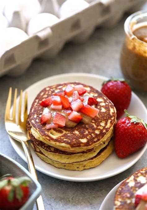 3 Ingredient Almond Flour Pancakes (+ video!) - Fit Foodie Finds