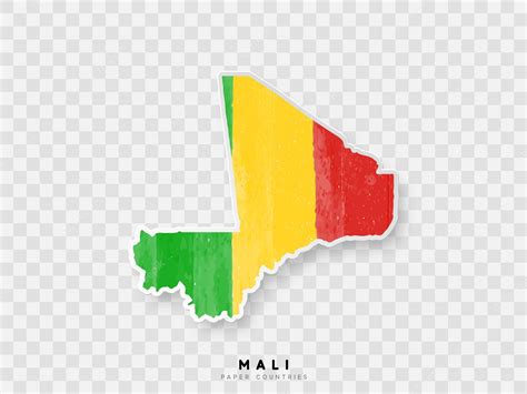 Premium Vector | Mali detailed map with flag of country. painted in ...