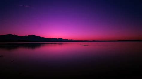 3840x2160 Resolution Pink Purple Sunset Near Lake 4K Wallpaper ...