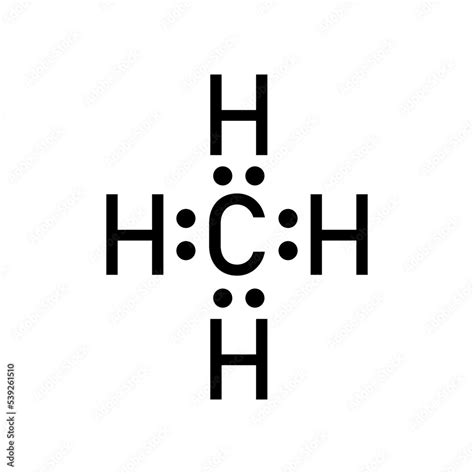 lewis structure of methane (CH4). Scientific vector illustration ...